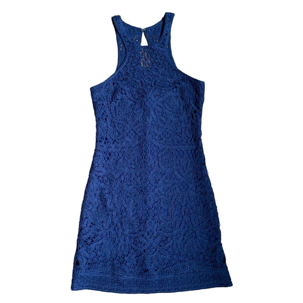 Lilly Pulitzer Jaimie Crocheted Lined Dress True Navy SZ XS